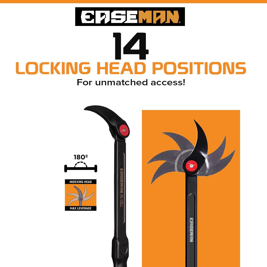 EASEMAN 8''-48''Indexing Pry Bar EXTENDABLE HANDLE